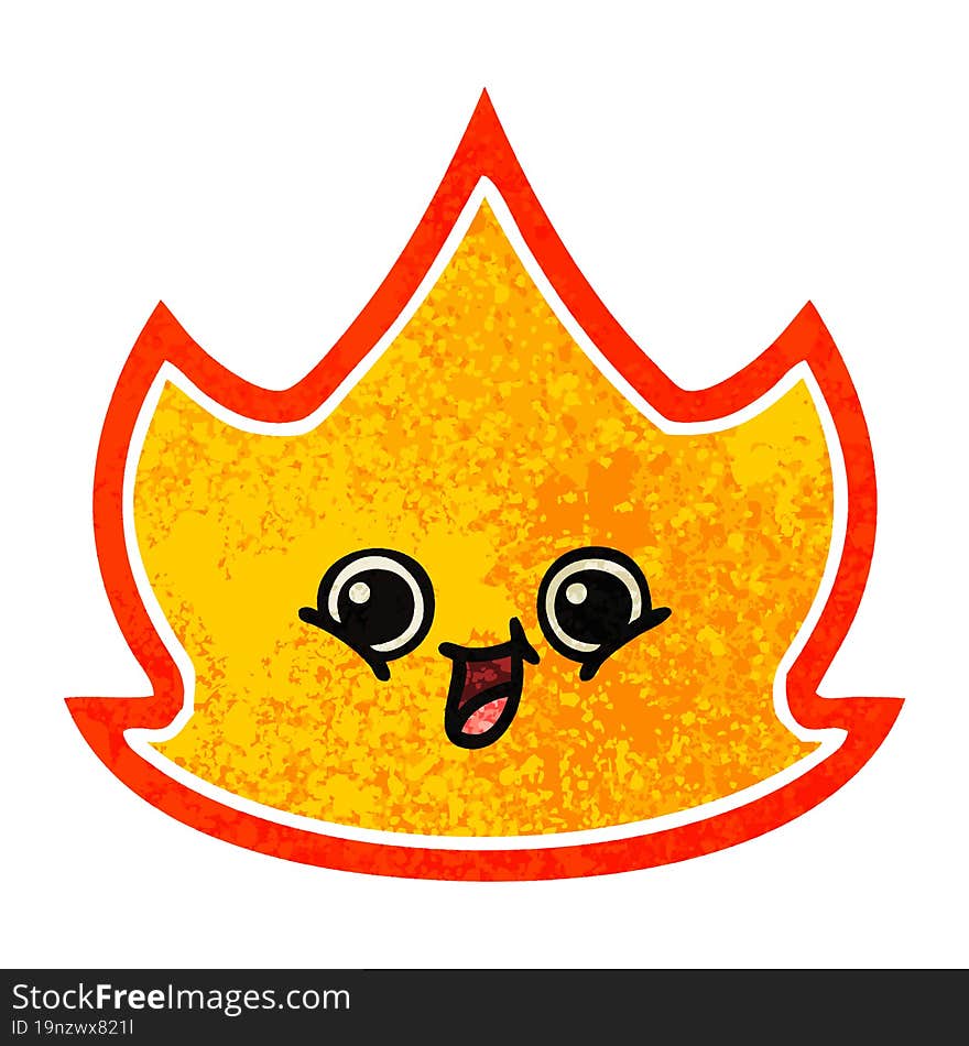 retro illustration style cartoon fire