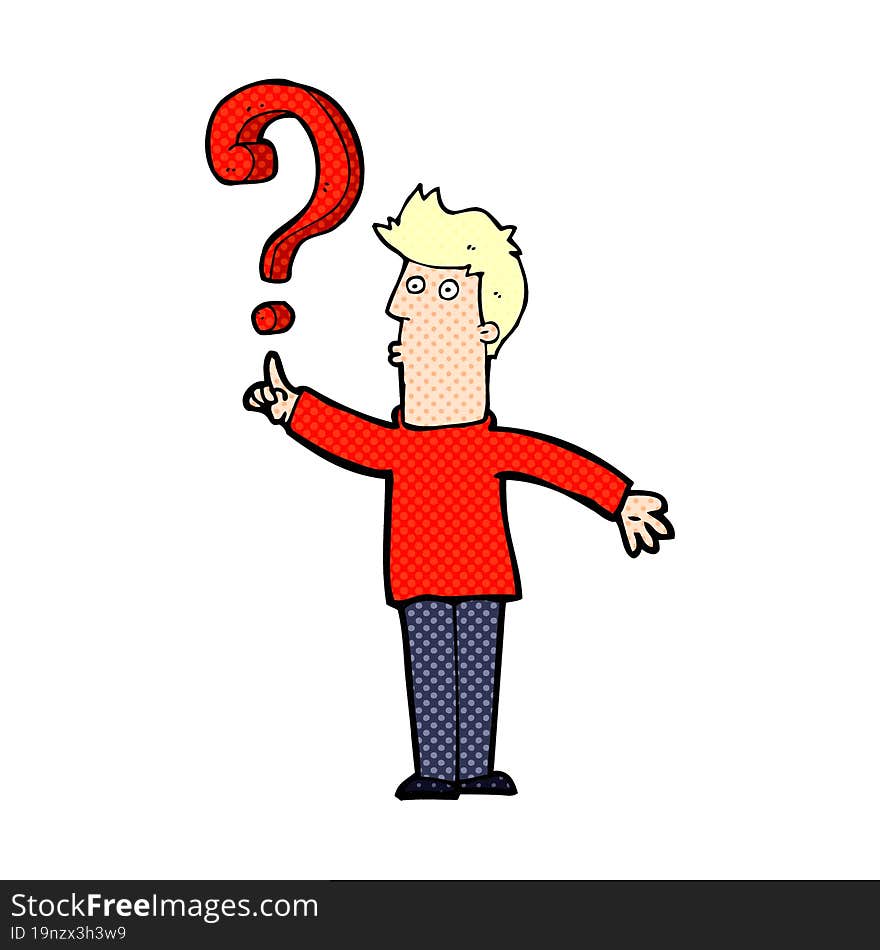 cartoon man asking question