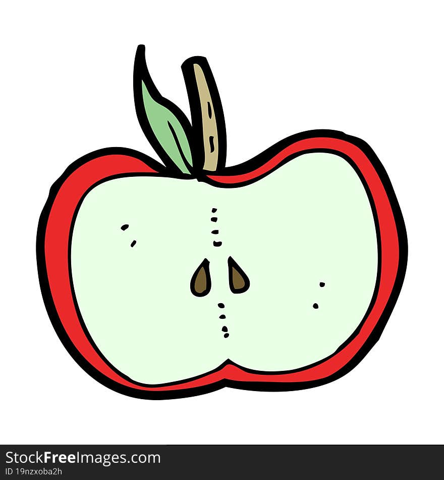 Cartoon Apple Half