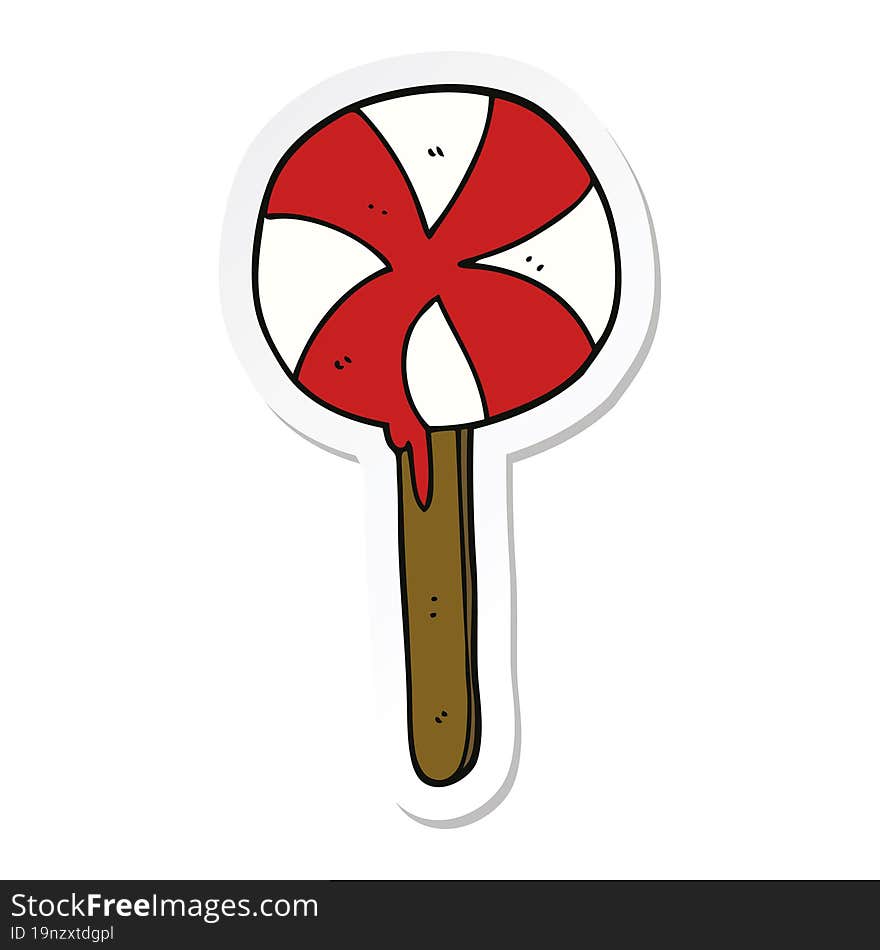 sticker of a cartoon lollipop