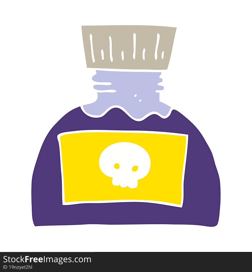 flat color illustration of a cartoon poison