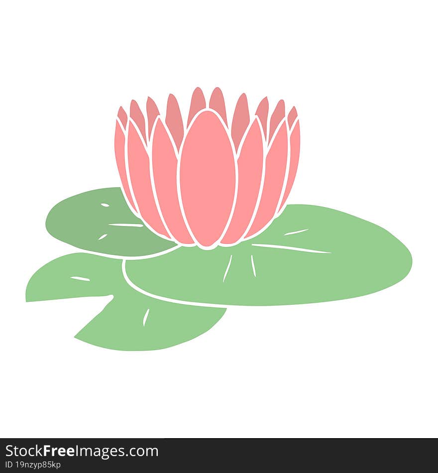 flat color style cartoon water lily