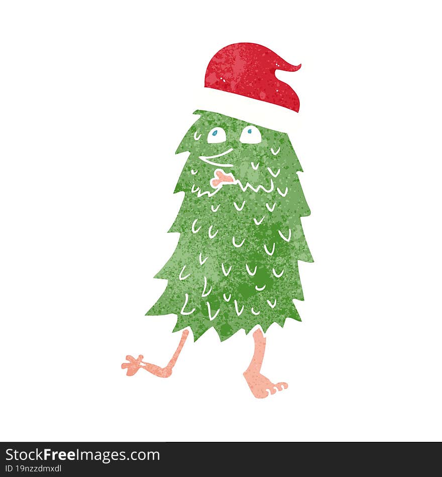 cartoon christmas tree dancing