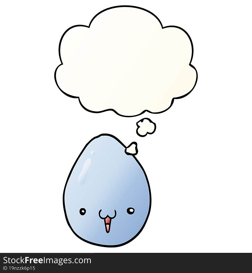 Cartoon Egg And Thought Bubble In Smooth Gradient Style