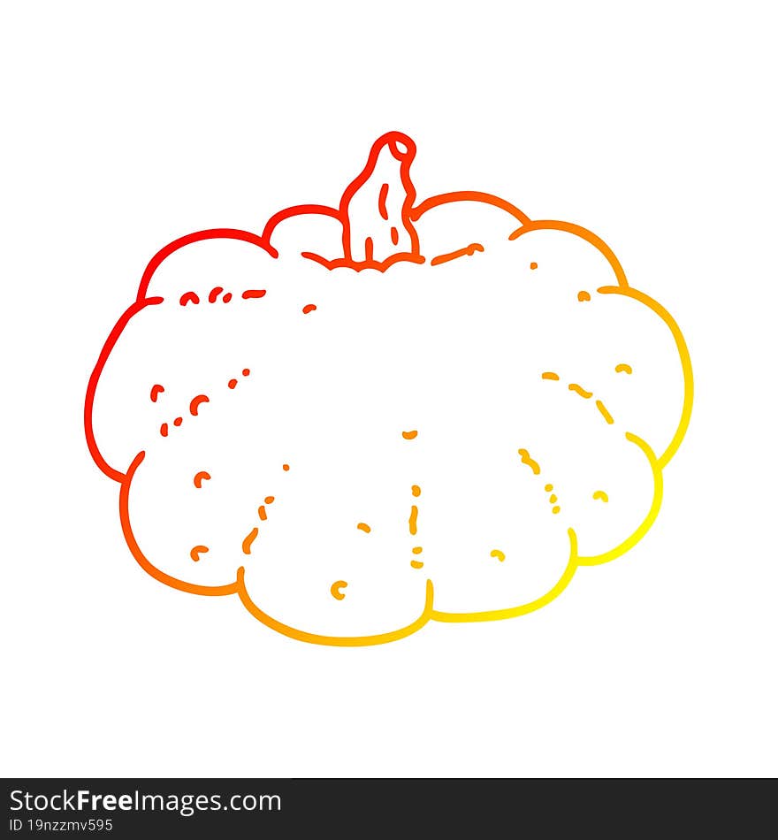 warm gradient line drawing cartoon pumpkin