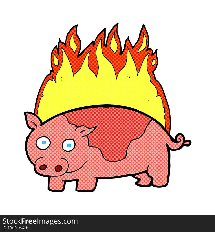 cartoon pig on fire cartoon. cartoon pig on fire cartoon