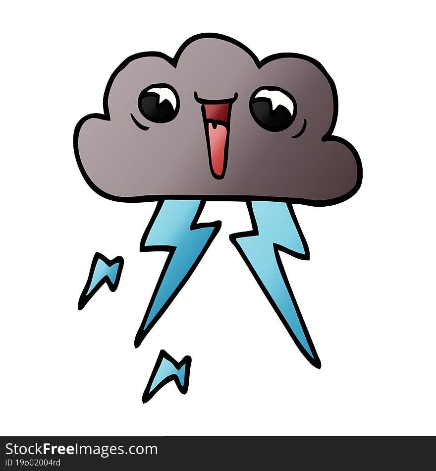 cartoon doodle lightening cloud