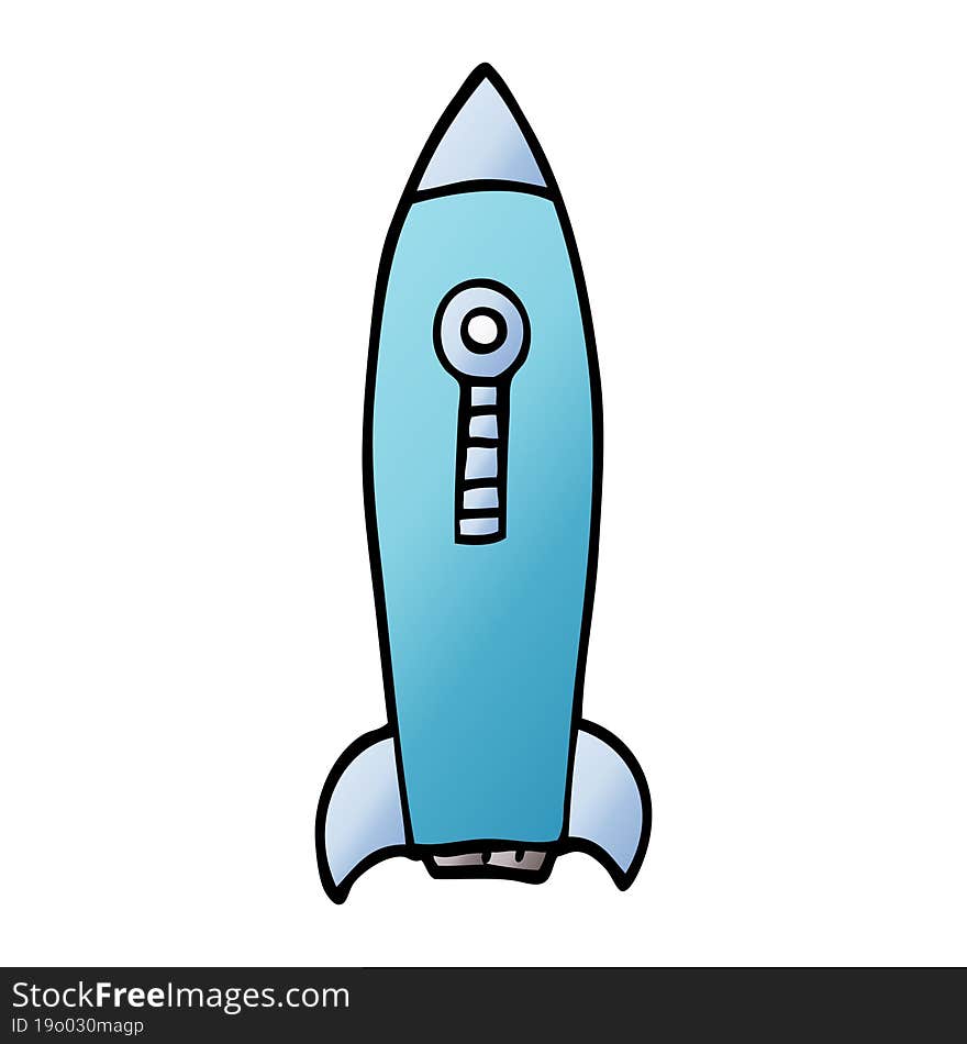 cartoon doodle space rocket