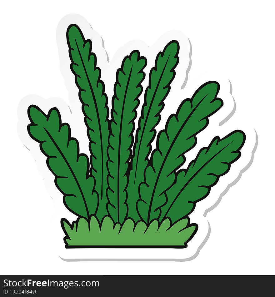 sticker of a cartoon growing plants