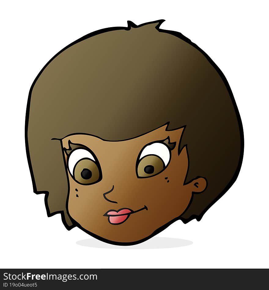 cartoon female face