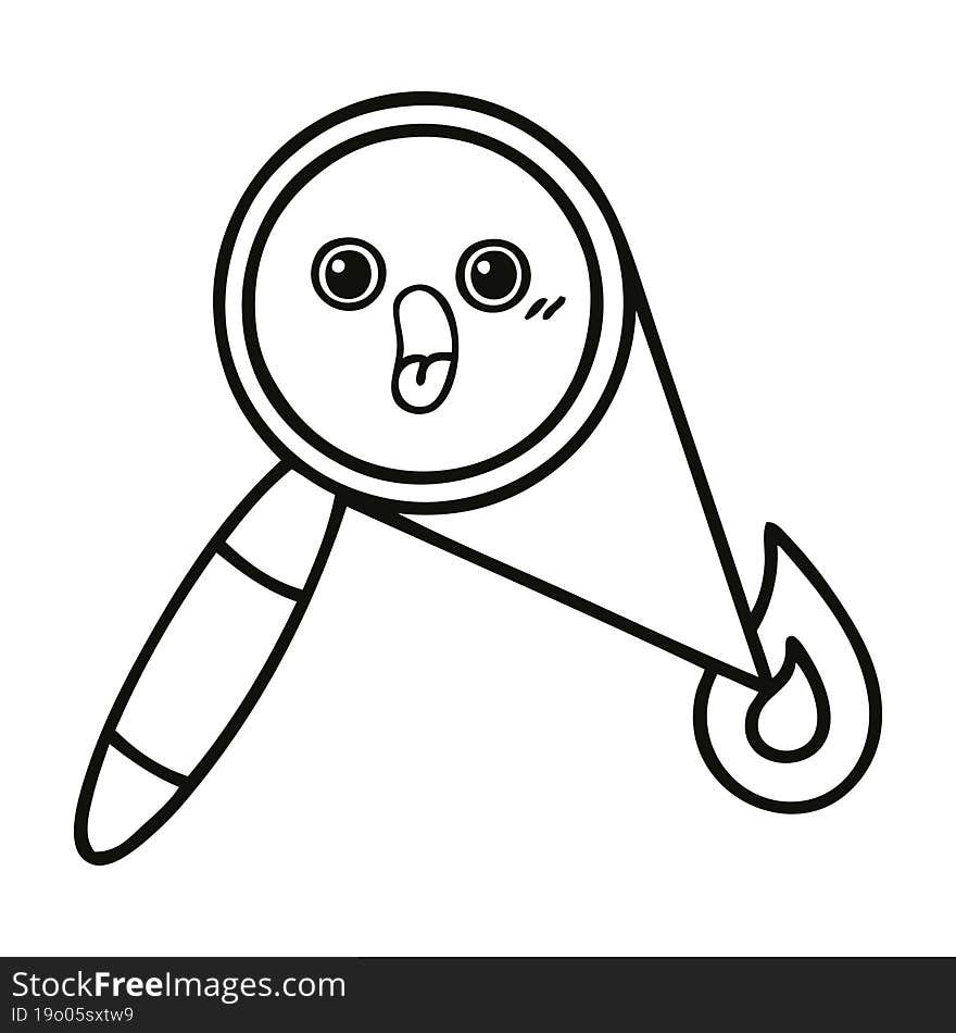 line drawing cartoon magnifying glass