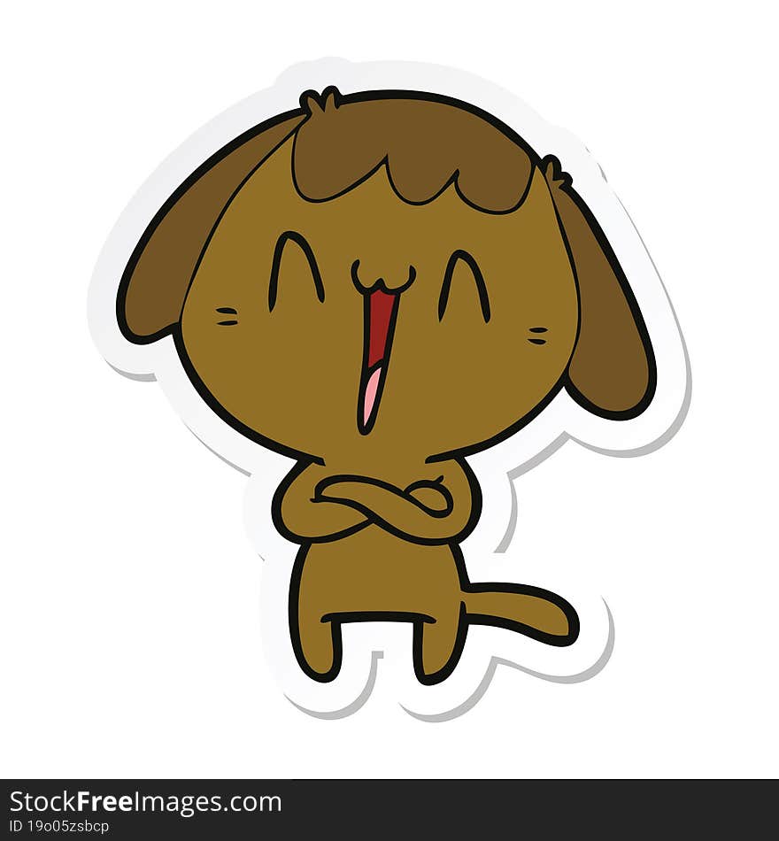 sticker of a cute cartoon dog