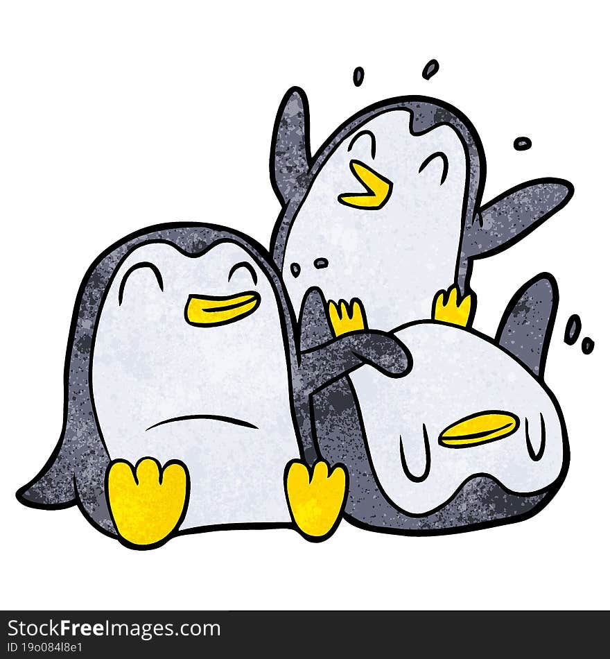 cartoon happy penguins. cartoon happy penguins