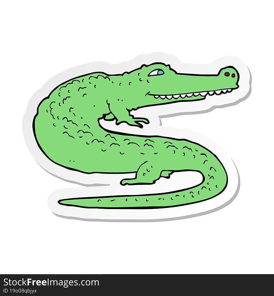 sticker of a cartoon crocodile