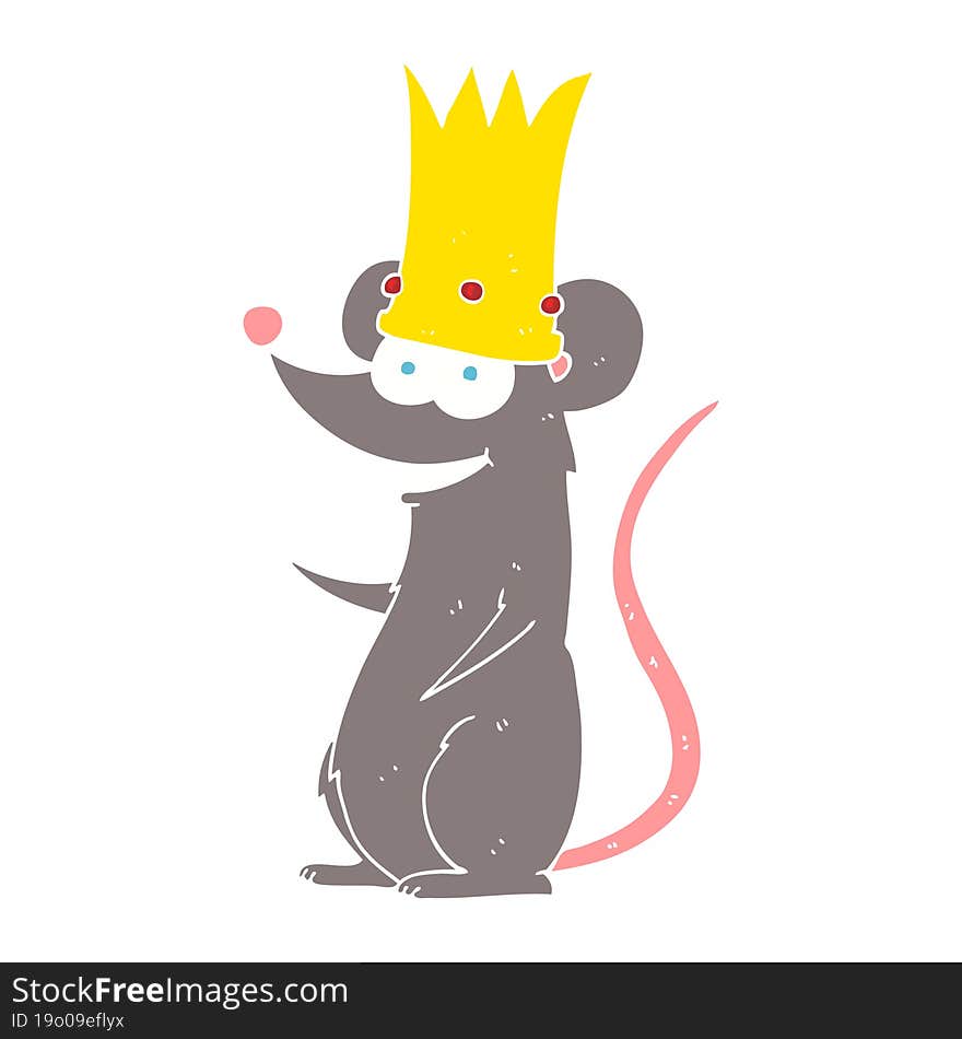 Flat Color Illustration Of A Cartoon Rat King