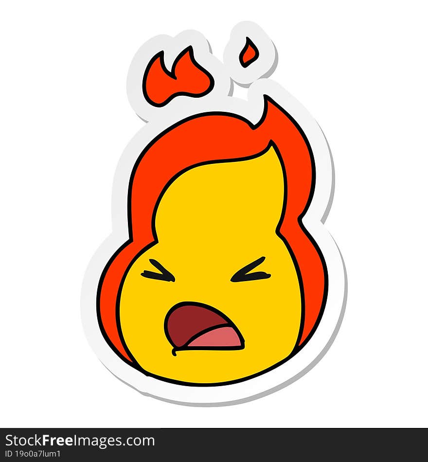 sticker cartoon kawaii cute fire flame