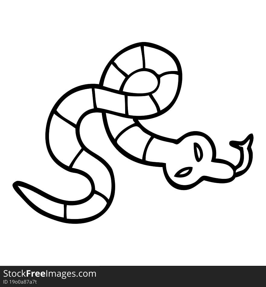 line drawing cartoon poisonous snake