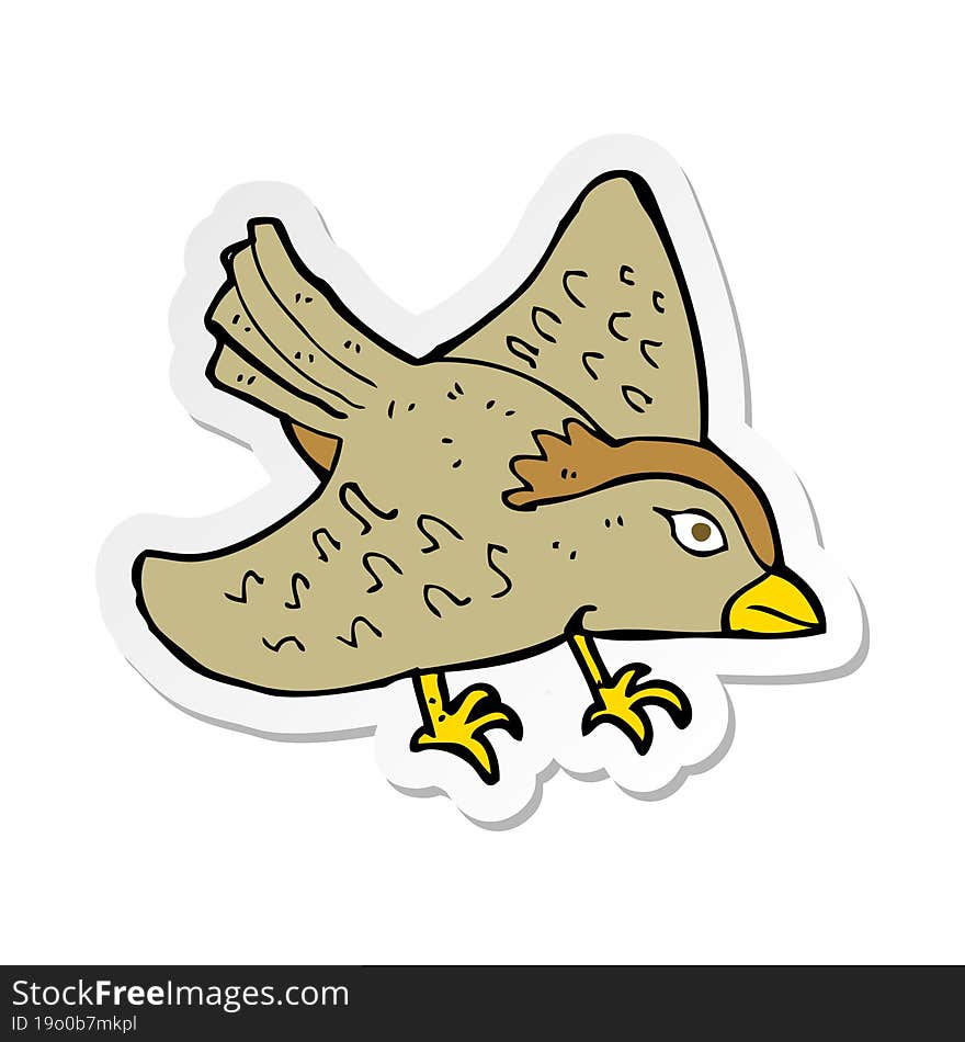 sticker of a cartoon garden bird