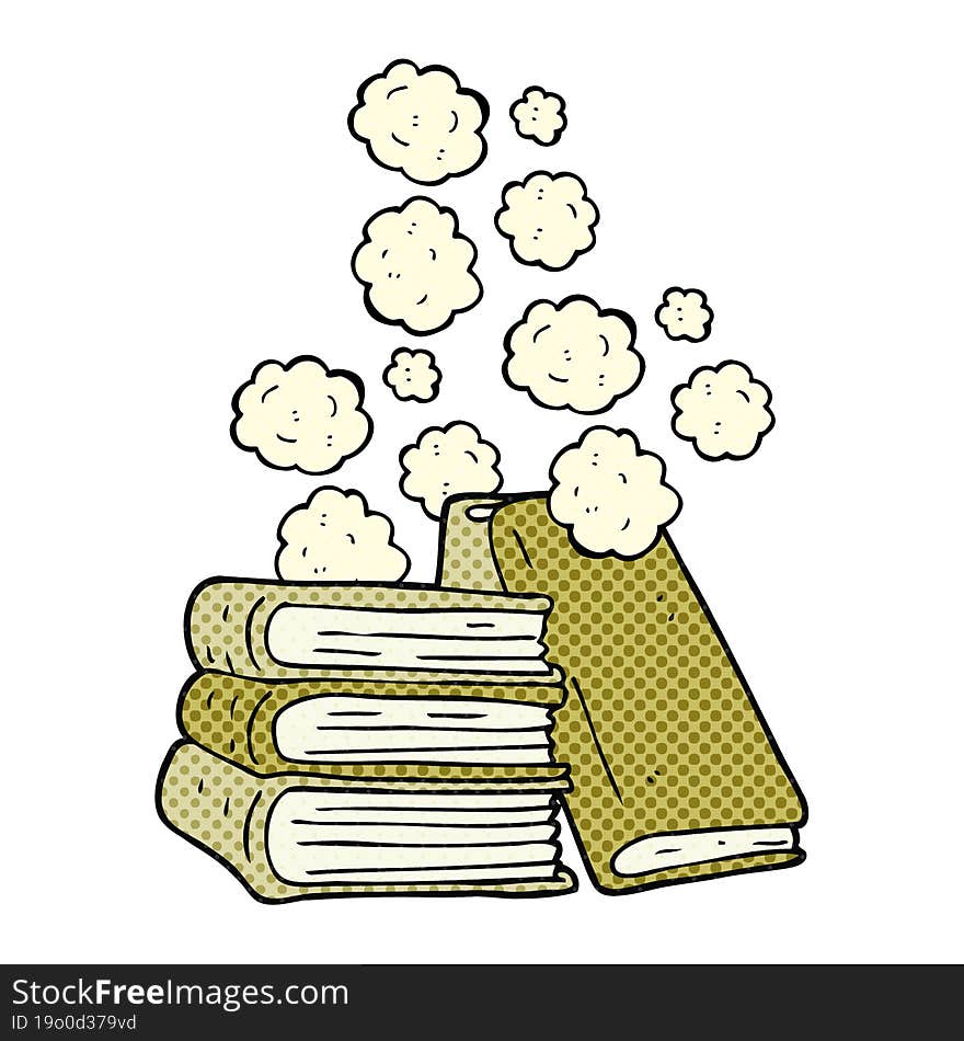 cartoon stack of books