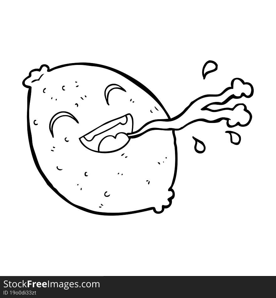 cartoon squirting lemon