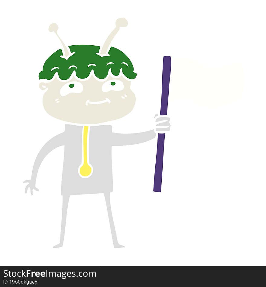 friendly flat color style cartoon spaceman