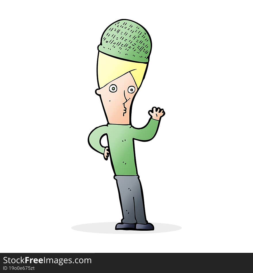 cartoon man wearing winter hat