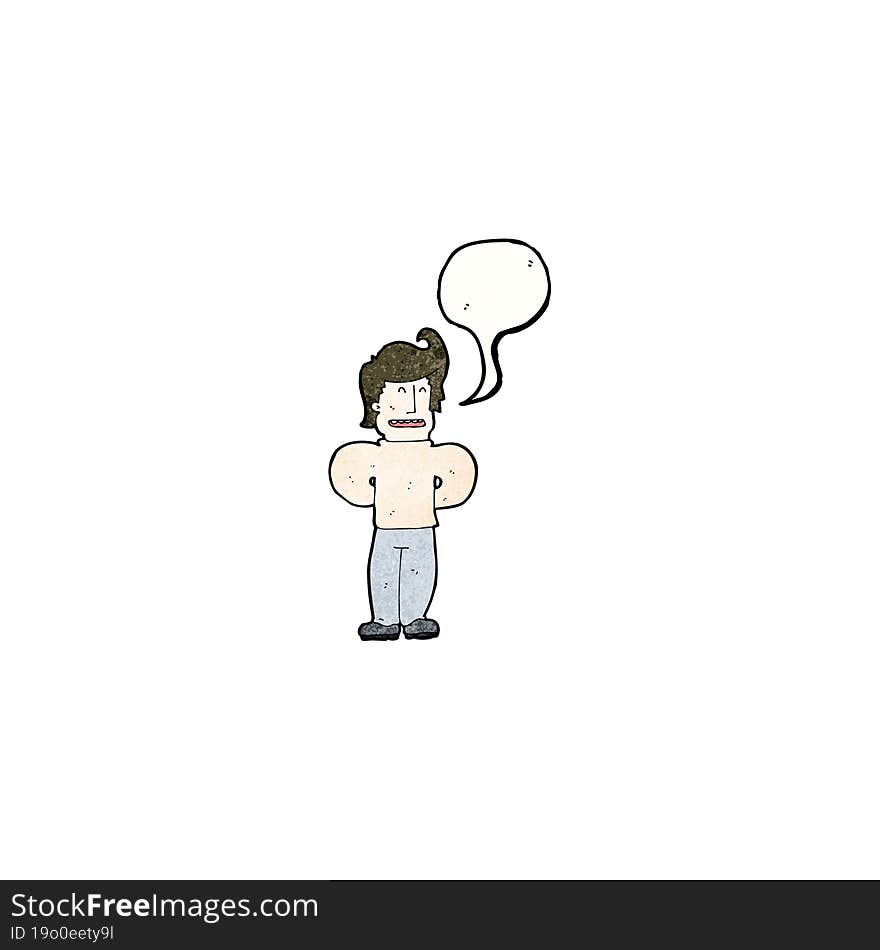 cartoon man with speech bubble