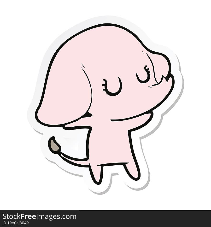 sticker of a cute cartoon elephant