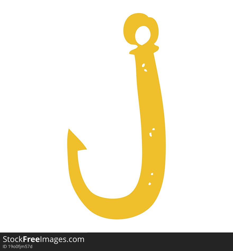 flat color illustration of fish hook. flat color illustration of fish hook