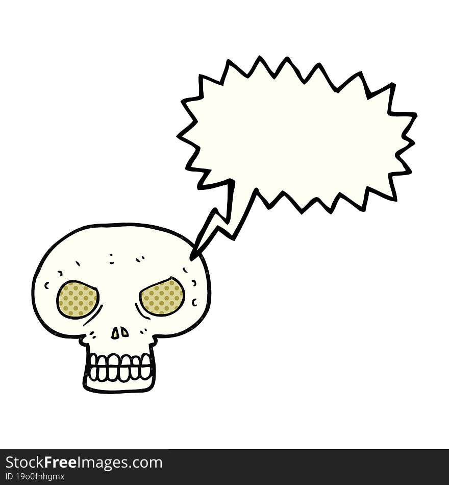 comic book speech bubble cartoon skull