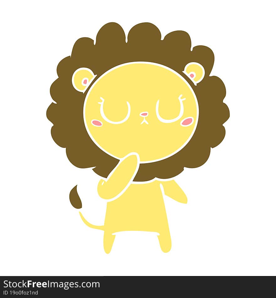 flat color style cartoon lion