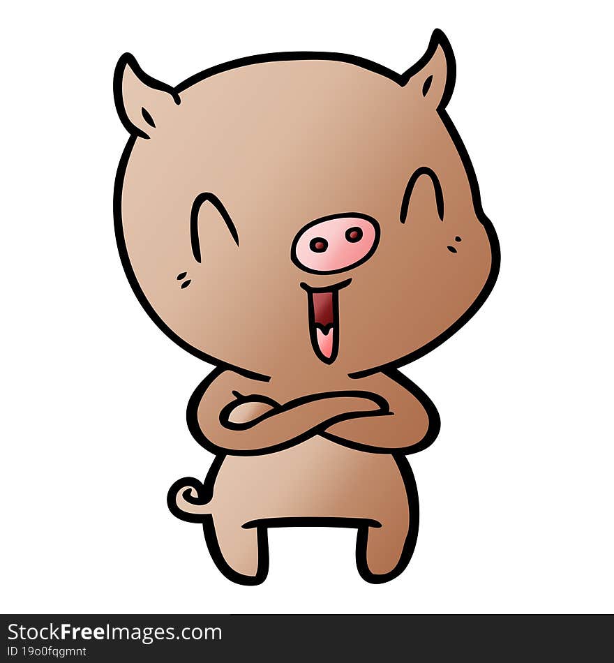 happy cartoon pig. happy cartoon pig