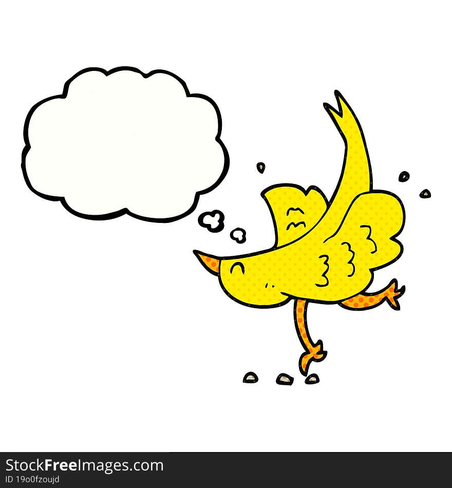 thought bubble cartoon bird