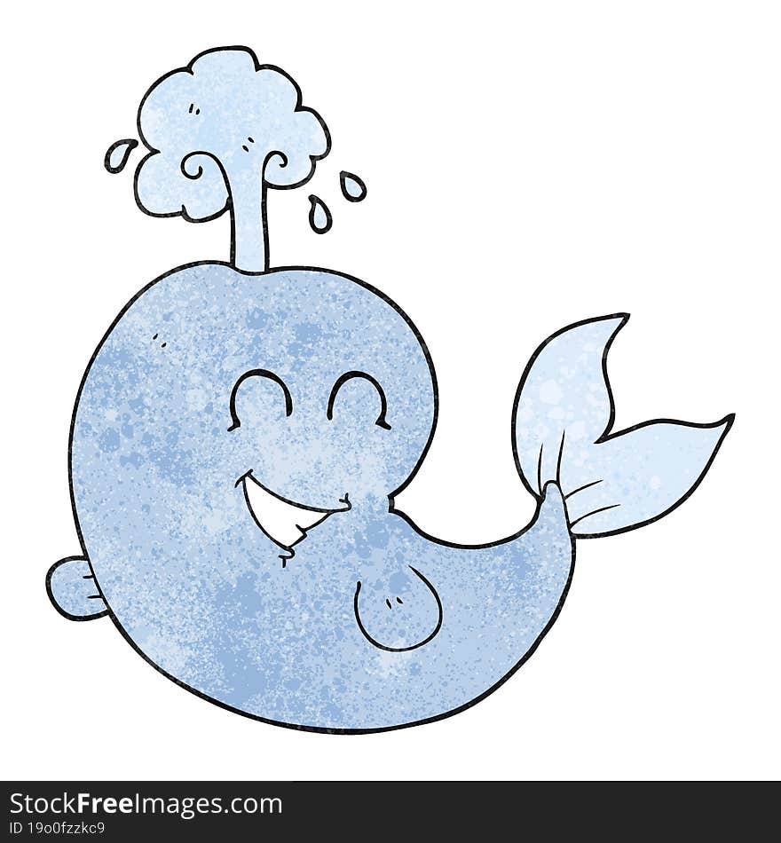 textured cartoon whale spouting water