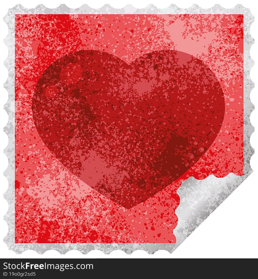 Heart Symbol Graphic Vector Illustration Square Sticker Stamp