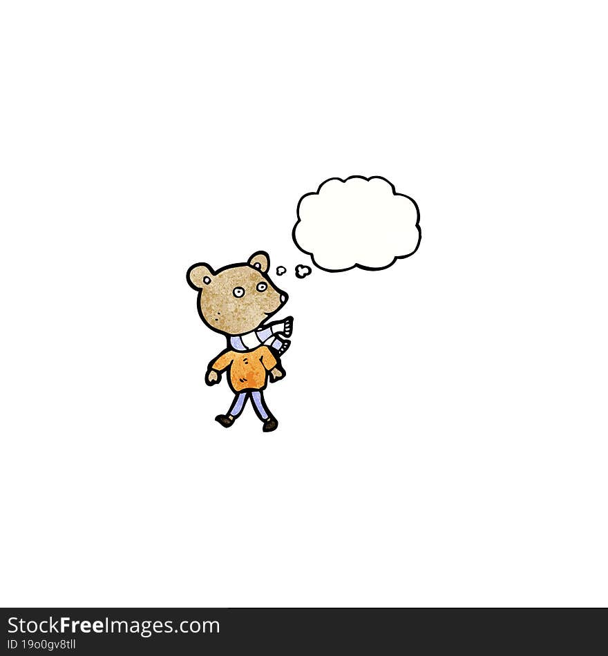 Cartoon Bear With Thought Bubble