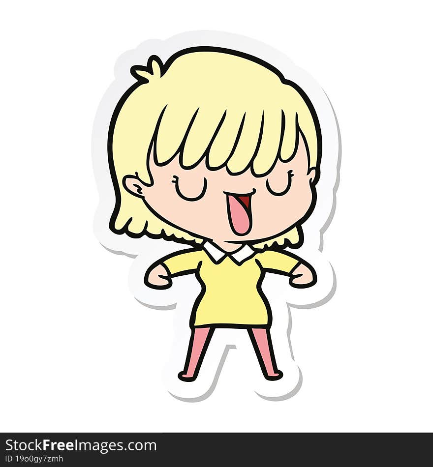 sticker of a cartoon woman