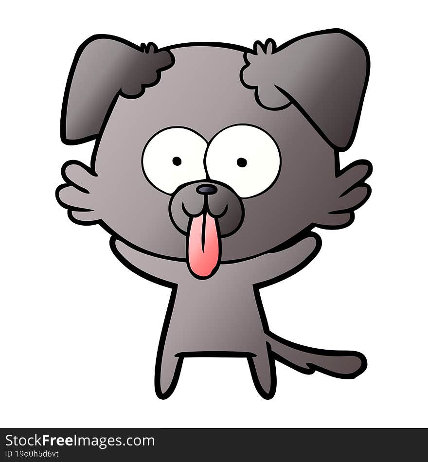 cartoon dog with tongue sticking out. cartoon dog with tongue sticking out