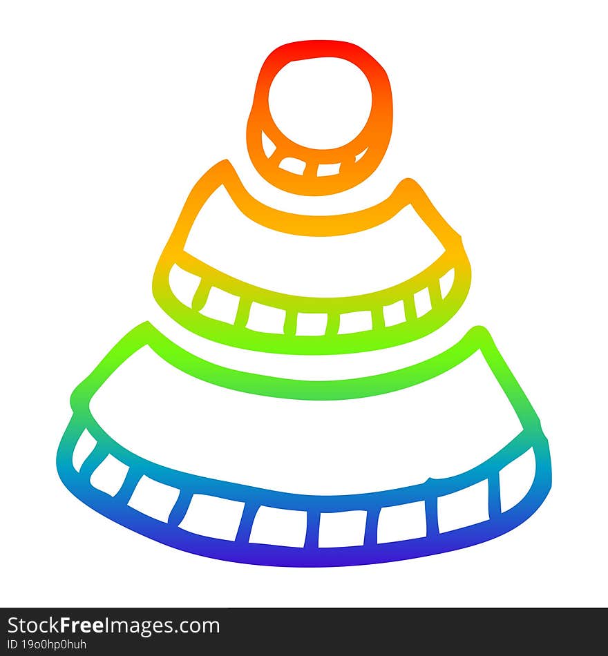 rainbow gradient line drawing cartoon wi fi