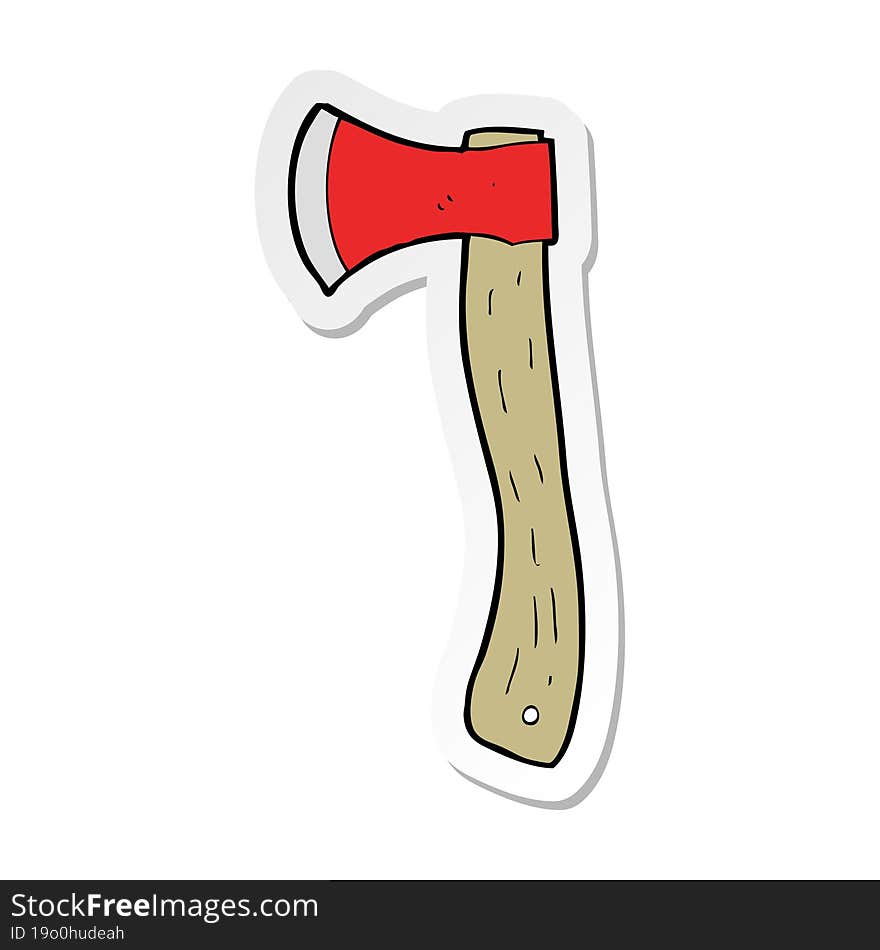 Sticker Of A Cartoon Axe