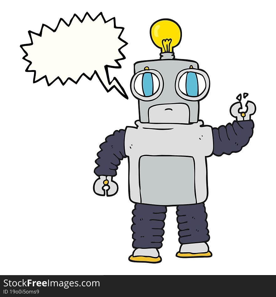 speech bubble cartoon robot