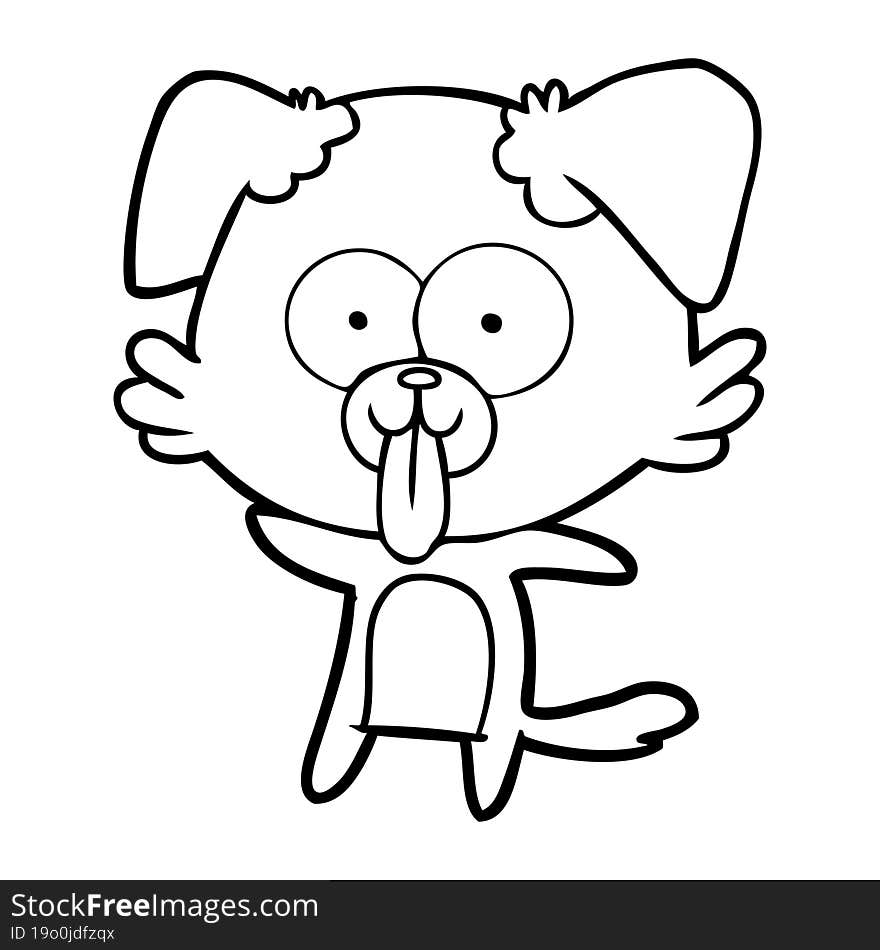 cartoon dog with tongue sticking out. cartoon dog with tongue sticking out