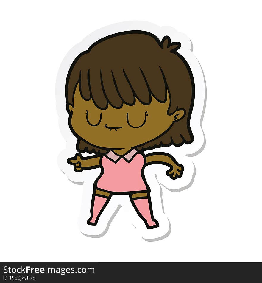 sticker of a cartoon woman