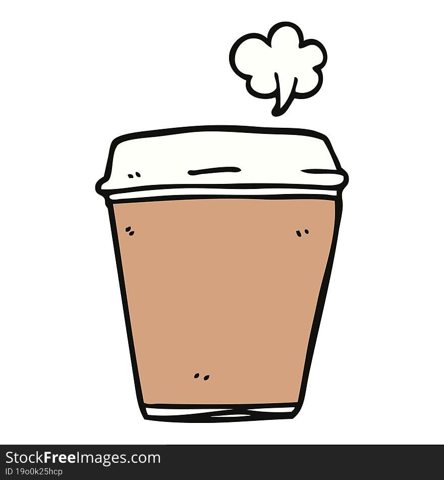 cartoon doodle coffee cup