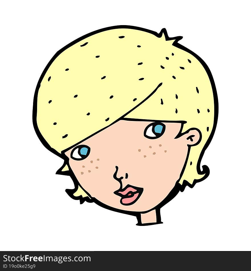 cartoon friendly woman