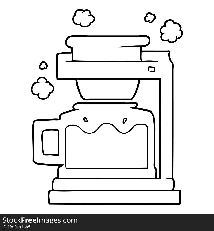 cartoon coffee pot. cartoon coffee pot