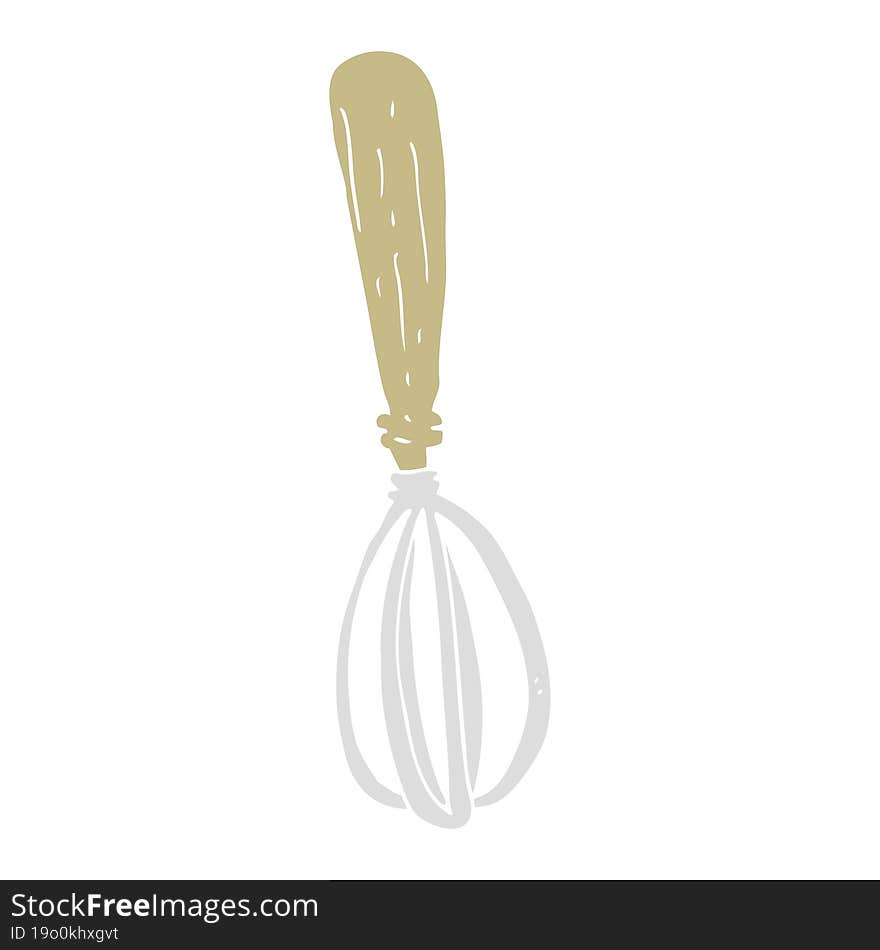 flat color illustration of a cartoon whisk