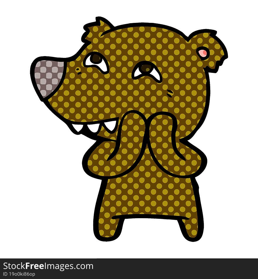 cartoon bear showing teeth. cartoon bear showing teeth