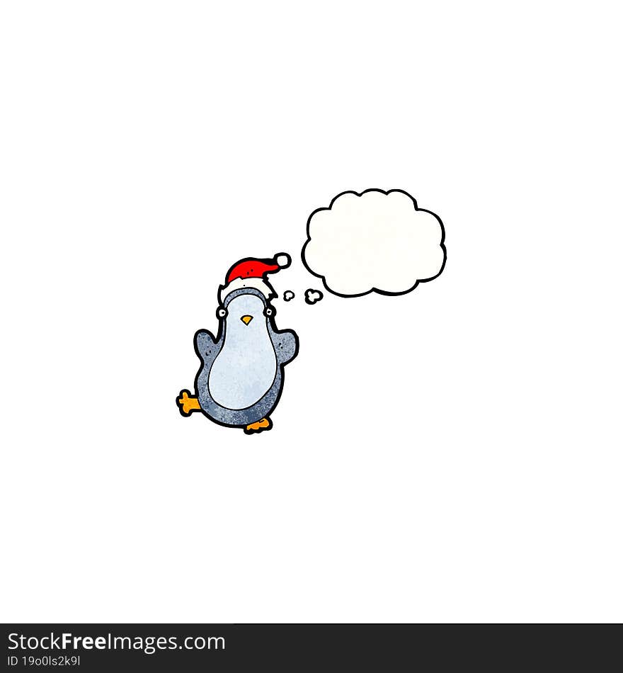 penguin with thought bubble