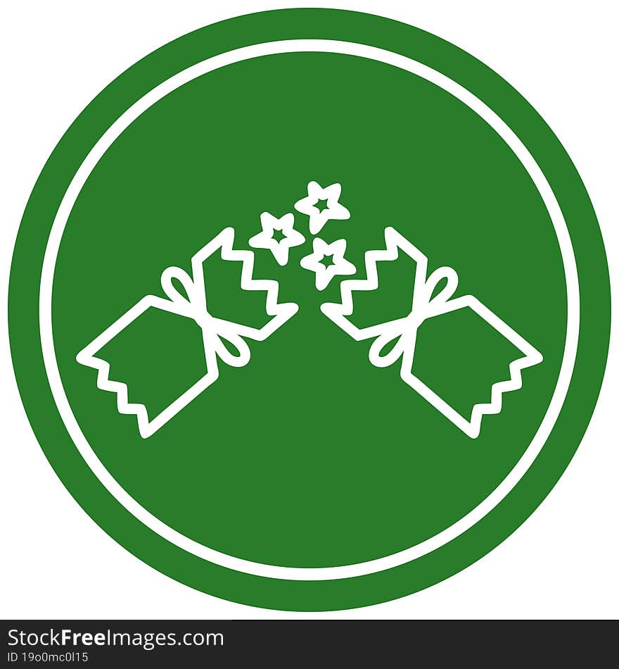 exploding christmas cracker circular icon symbol